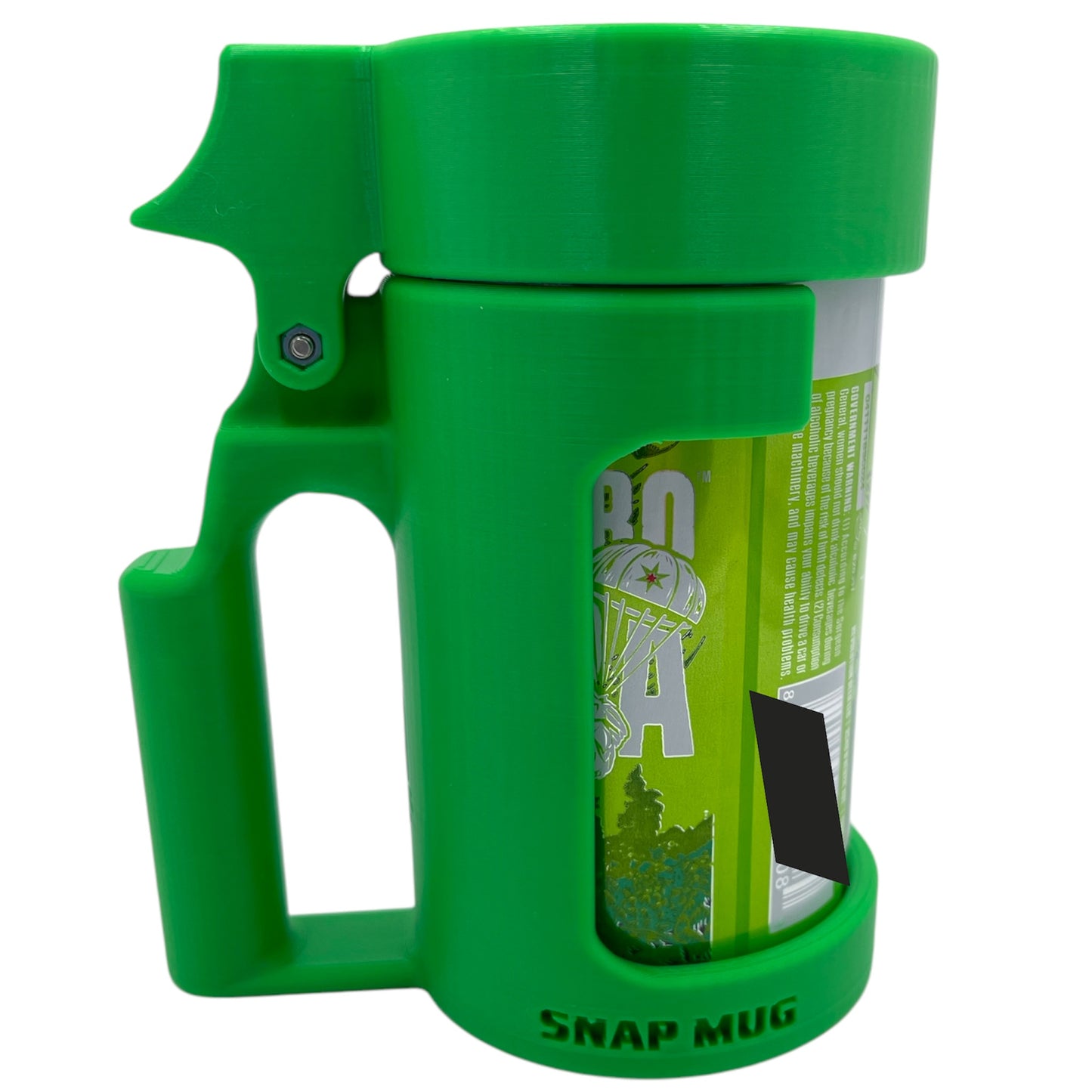 Snap Mug St. Patrick’s Day Shamrock Edition – 3D Printed Mug Handle with Liftable Lid for Aluminum Drink Cans – Drink Like a Mug, Snap-On Handle for Canned Beverages