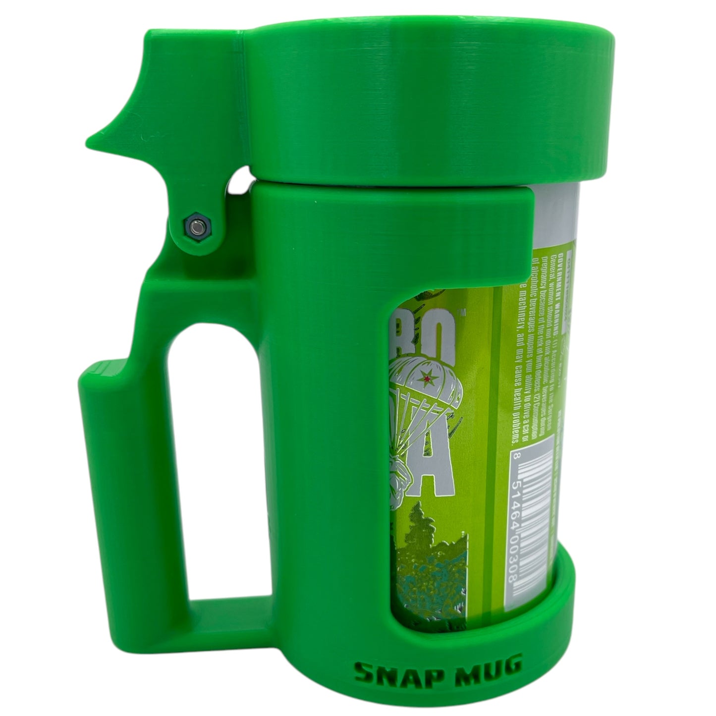 Snap Mug St. Patrick’s Day Shamrock Edition – 3D Printed Mug Handle with Liftable Lid for Aluminum Drink Cans – Drink Like a Mug, Snap-On Handle for Canned Beverages