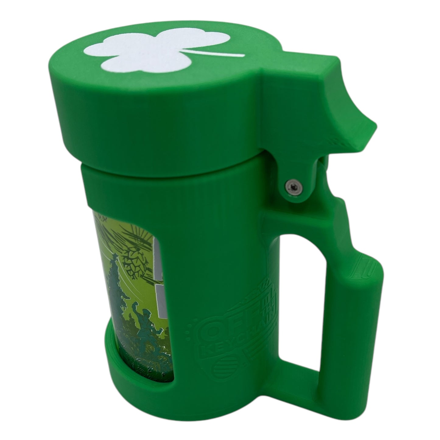 Snap Mug St. Patrick’s Day Shamrock Edition – 3D Printed Mug Handle with Liftable Lid for Aluminum Drink Cans – Drink Like a Mug, Snap-On Handle for Canned Beverages