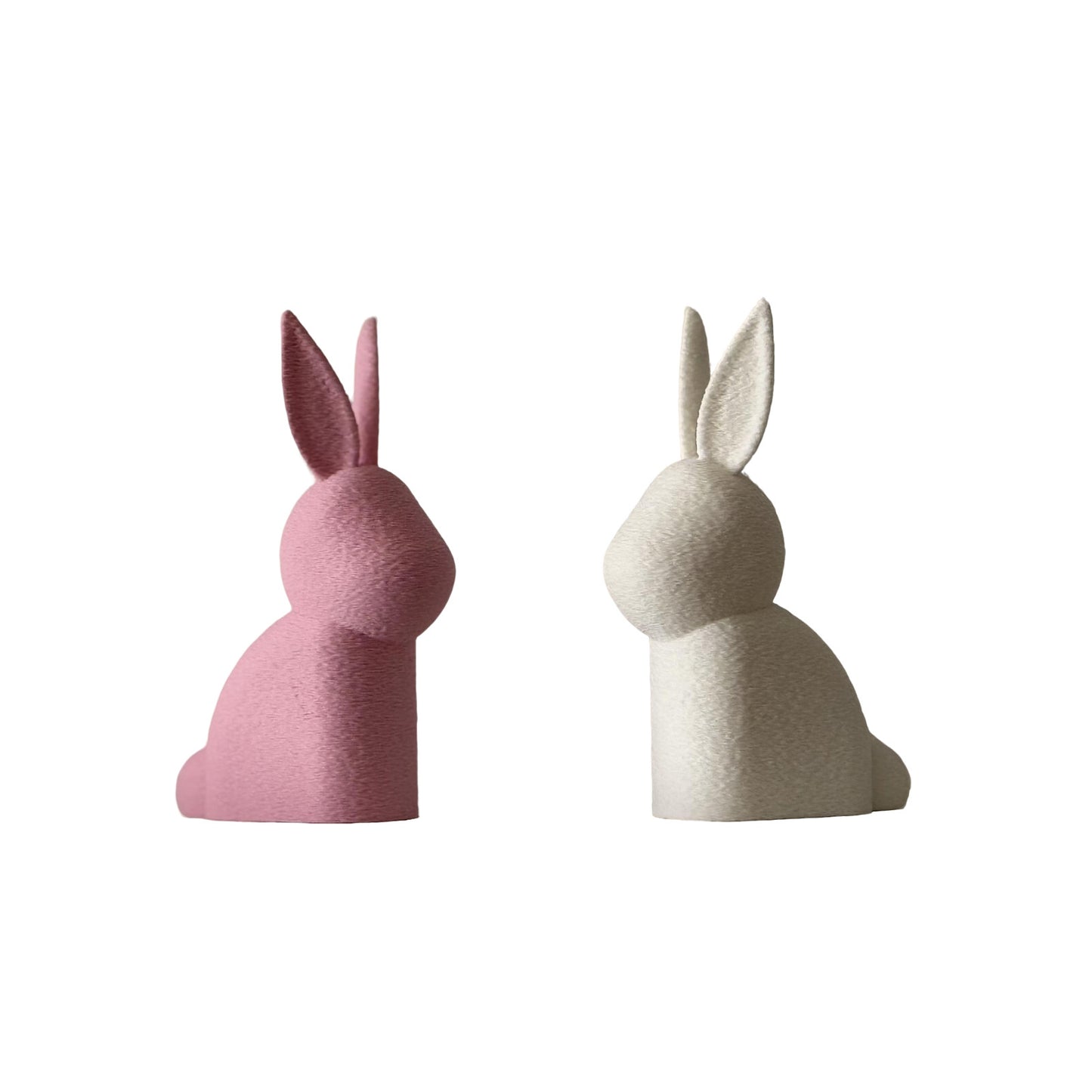 Set of 2 Modern Bunny Figurines – Minimalist Spring Decor – Choose Pastel Blue & Yellow or White & Pastel Pink - Home Easter Decorations