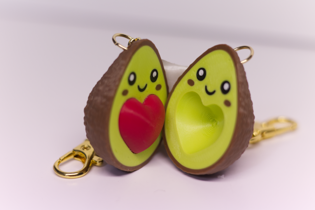 Avocado keychain pair 