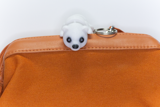 Flexible Polar Bear Keychain – Poseable and Unique Design - Great as a Fidget Keychain and Bag Charm