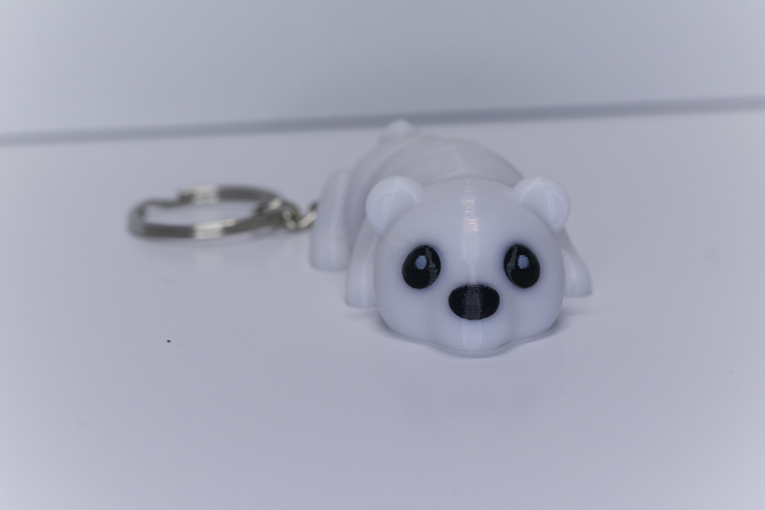 Flexible Polar Bear Keychain – Poseable and Unique Design - Great as a Fidget Keychain and Bag Charm