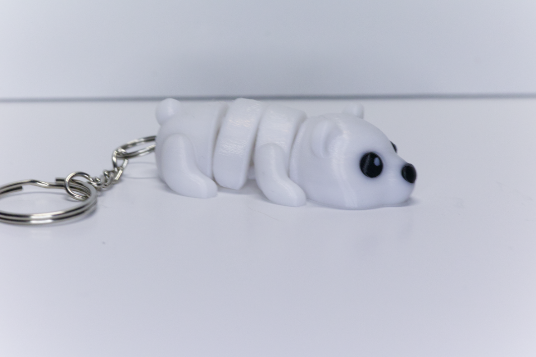 Flexible Polar Bear Keychain – Poseable and Unique Design - Great as a Fidget Keychain and Bag Charm