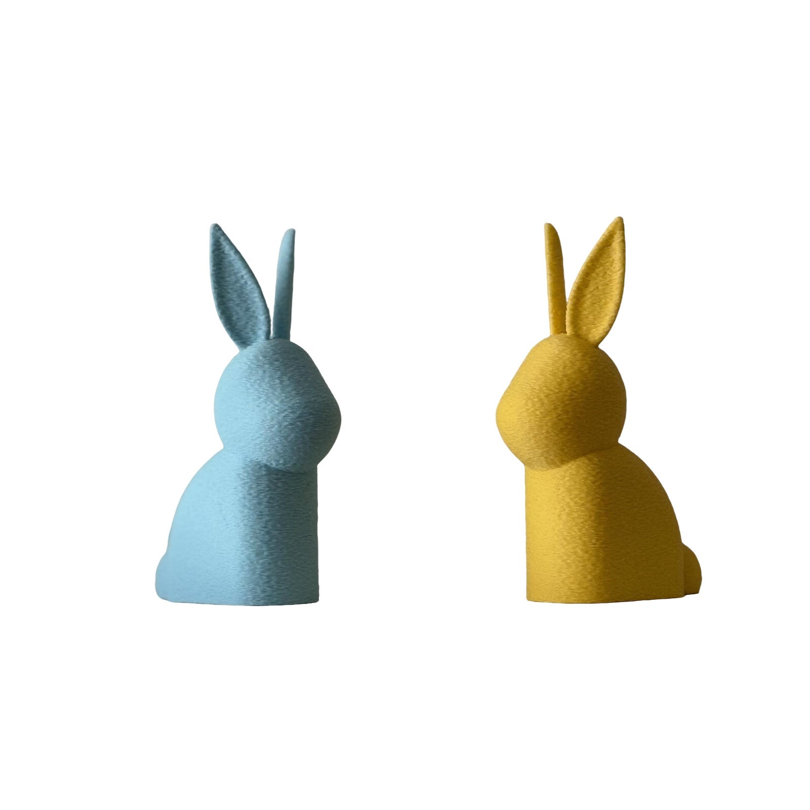 Modern Bunny Decor Figurines Blue and Yellow